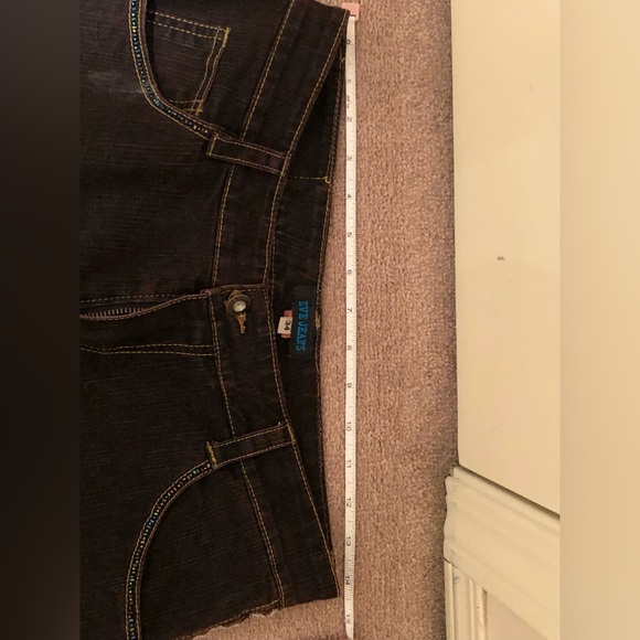 Hand painted beaded Flared Jeans - Picture 11 of 12